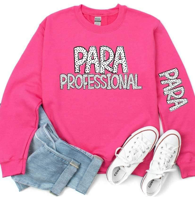 Paraprofessional FRONT dotted font 23503 DTF transfer