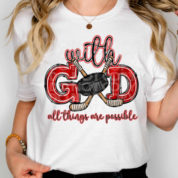With god all things are possible hockey (SSD) 32578 DTF transfer