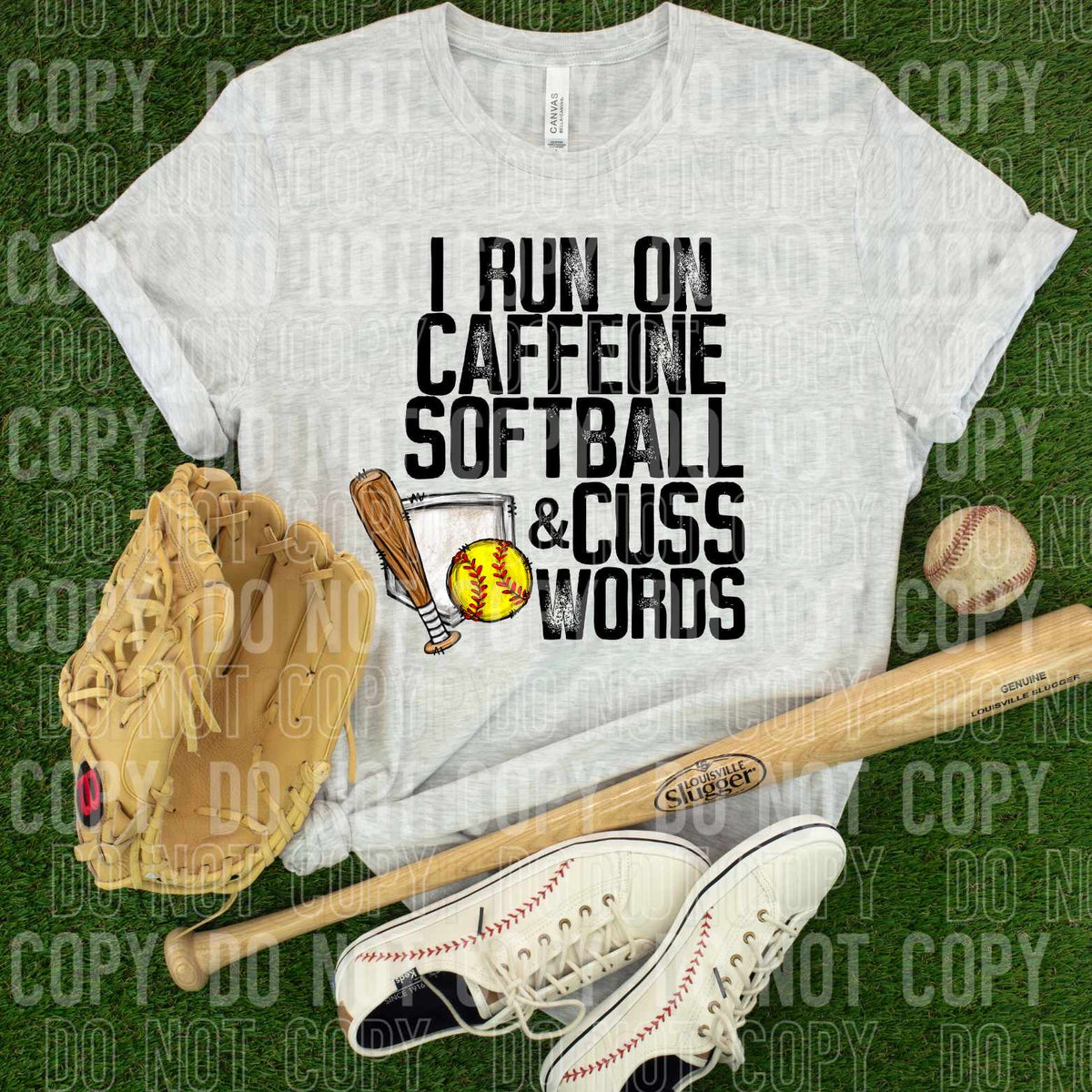 I run on caffeine softball & caffeine (SBB) 32596 DTF transfer