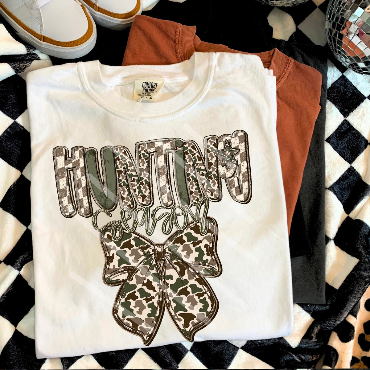 Hunting Season Camo Bow DTF transfer