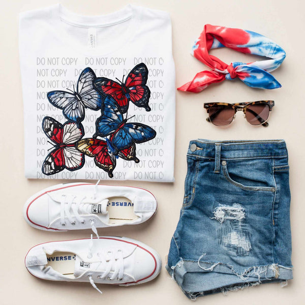 Patriotic butterflies (SW) 32645 DTF transfer