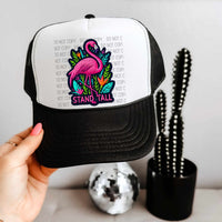 Stand tall flamingo hat patch (SW) 32613 DTF transfer