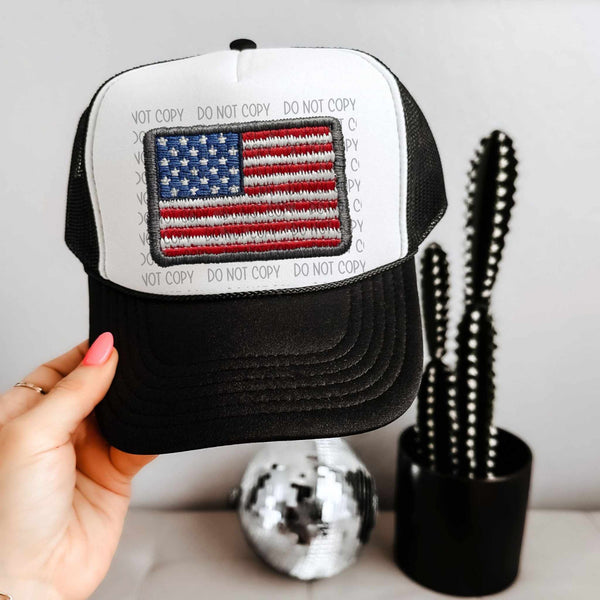 American flag hat patch (SW) 32602 DTF transfer