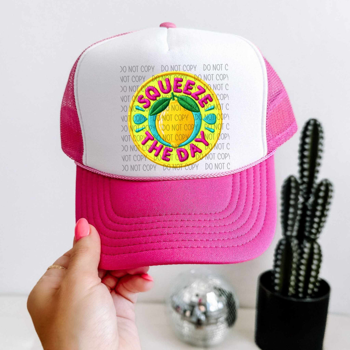 Squeeze the day hat patch (SW) 32601 DTF transfer