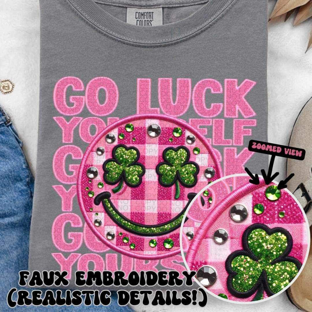 Go luck yourself stacked with smiley 23552 DTF transfer