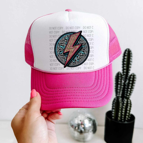 Lightning bolt hat patch (SW) 32599 DTF transfer