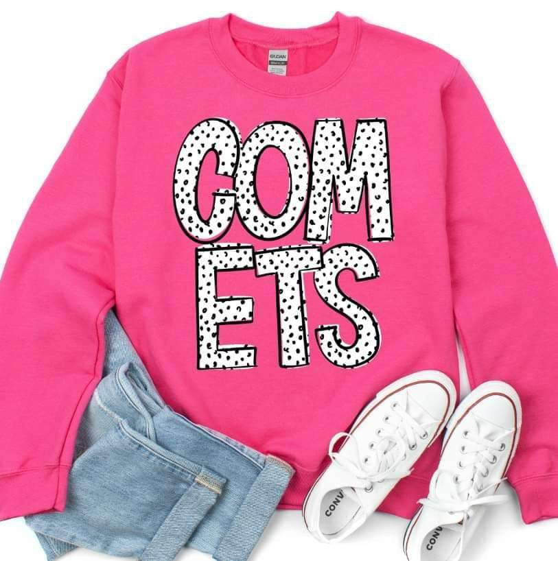Comets dotted font 23584 DTF transfer