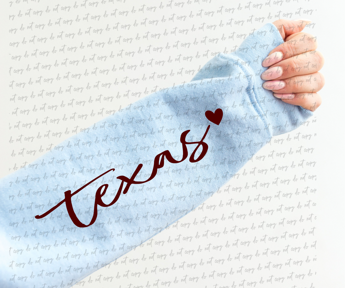 Texas red (sleeve) DTF TRANSFER