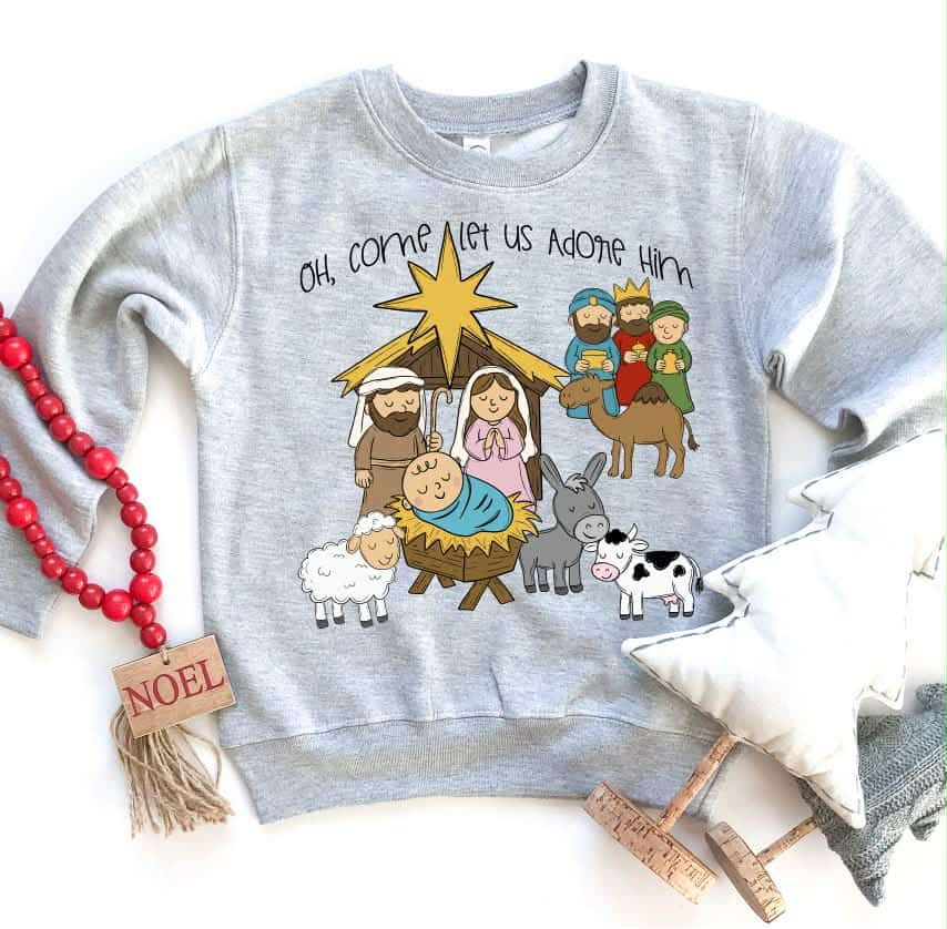 oh Come let us adore him (S&G) DTF transfer