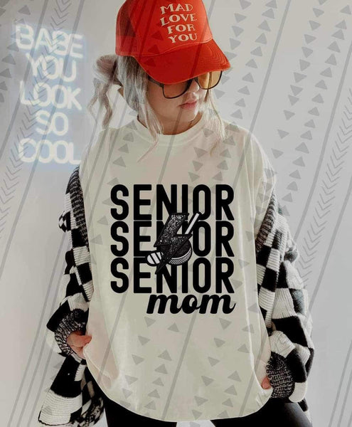 Senior mom stacked with hockey and lightning bolt 23619 DTF transfer