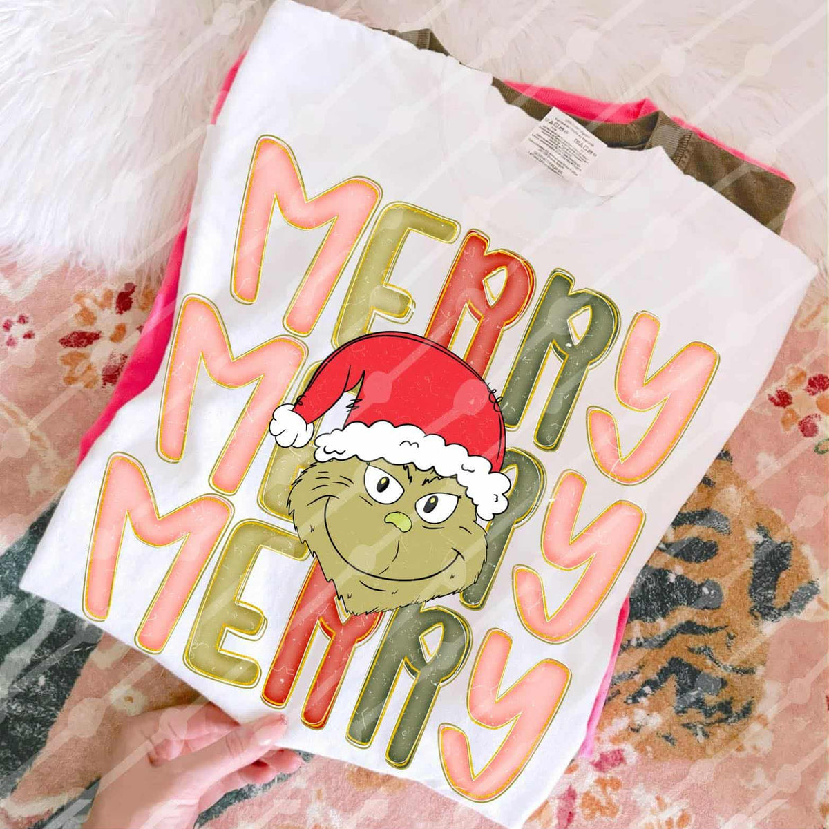 Merry Stacked with green guy (JBD) DTF transfer