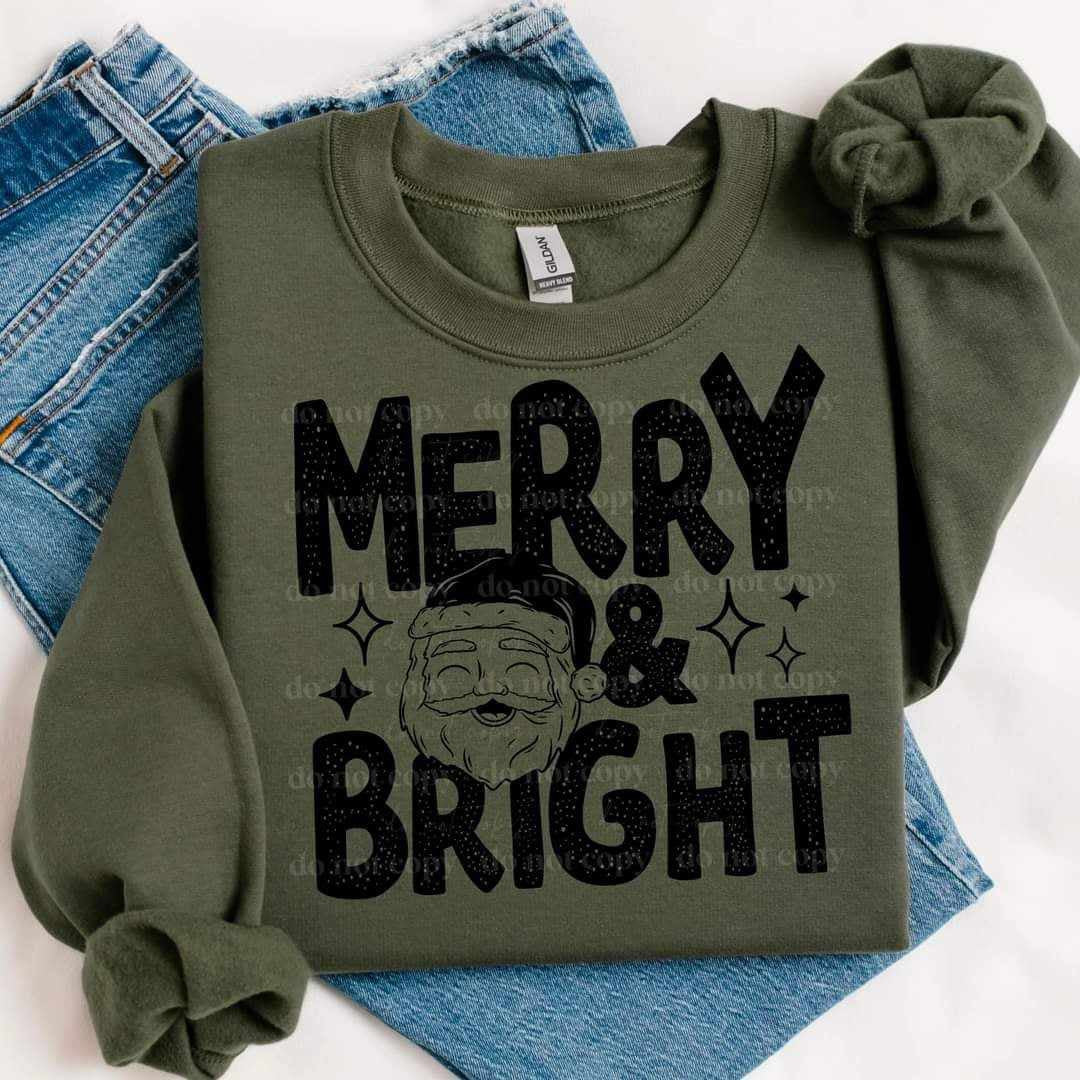 Merry & bright black (CSC) 65130 DTF transfer
