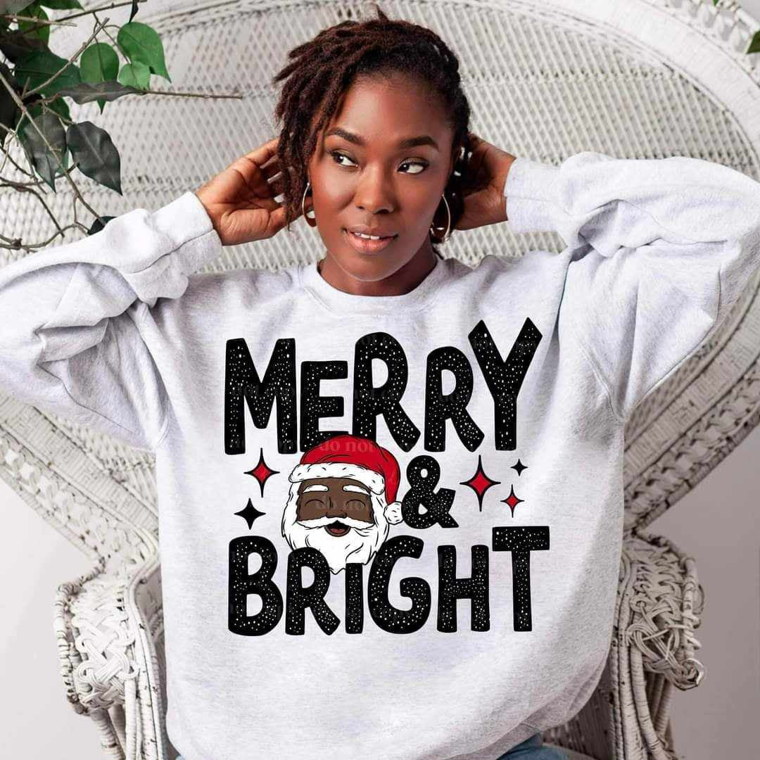 Merry & bright dark Santa (CSC) 65127 DTF transfer