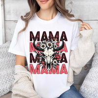 Mama Western Skull (repeat black and pink) 30101 DTF Transfer