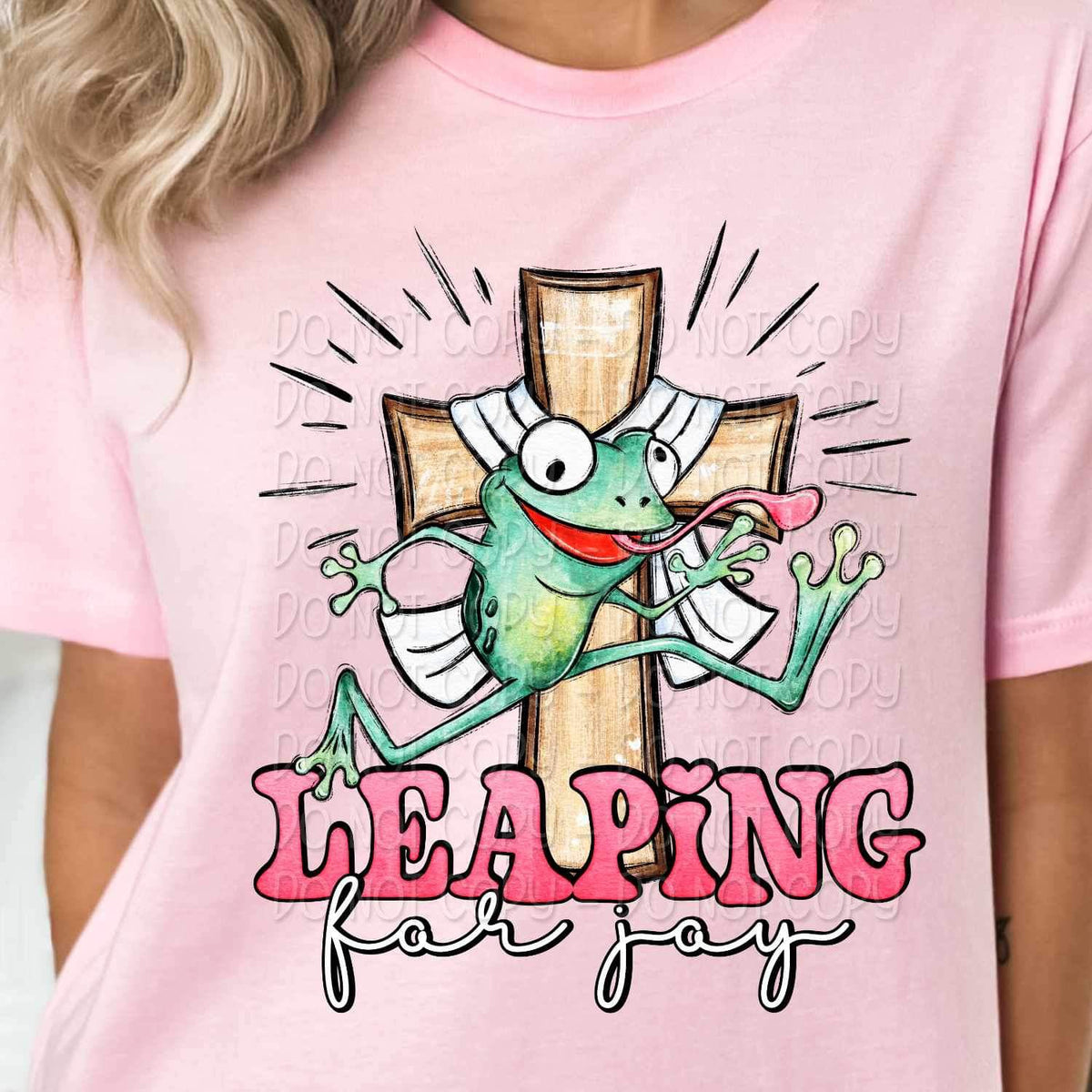 Leaping for joy frog and cross 23672 DTF transfer