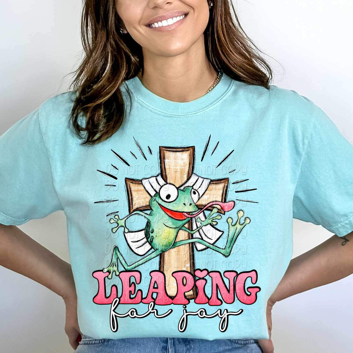 Leaping for joy frog and cross 23672 DTF transfer