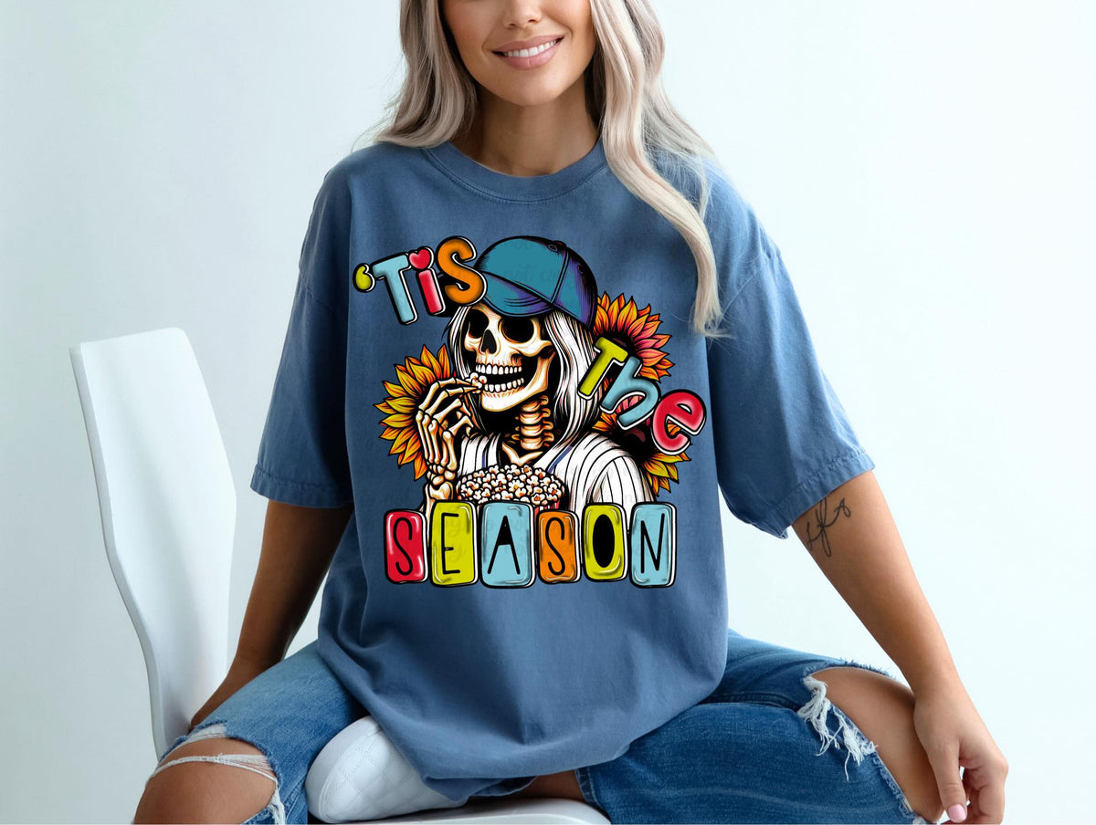 Tis the season skellie with popcorn 32702 DTF transfer