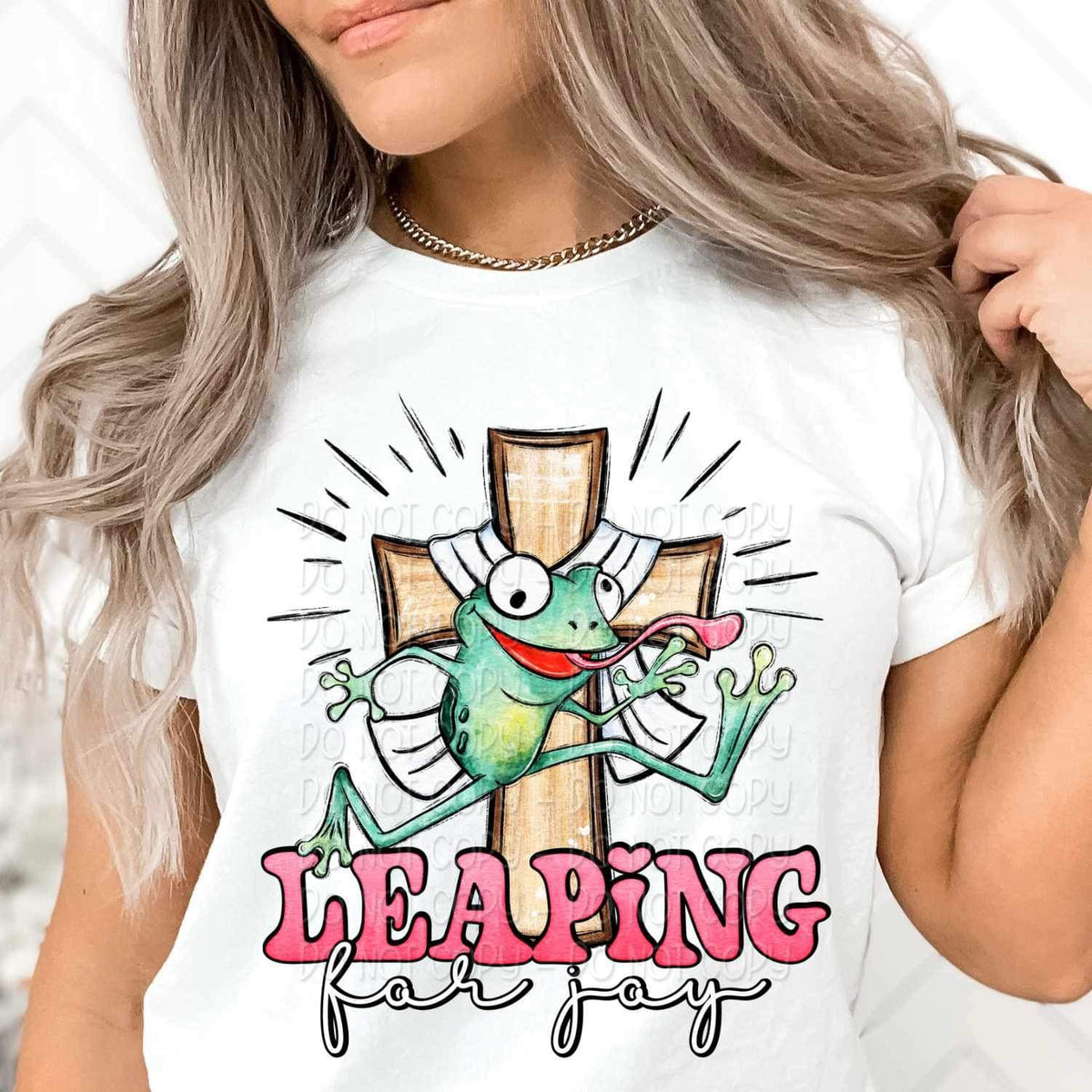 Leaping for joy frog and cross 23672 DTF transfer