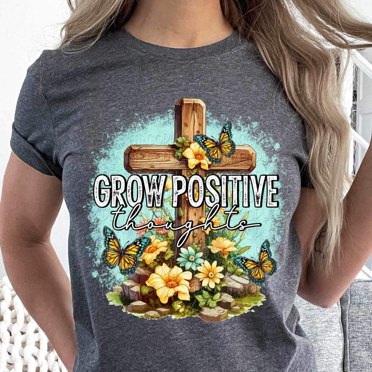 Grow positive thoughts 23670 DTF transfer