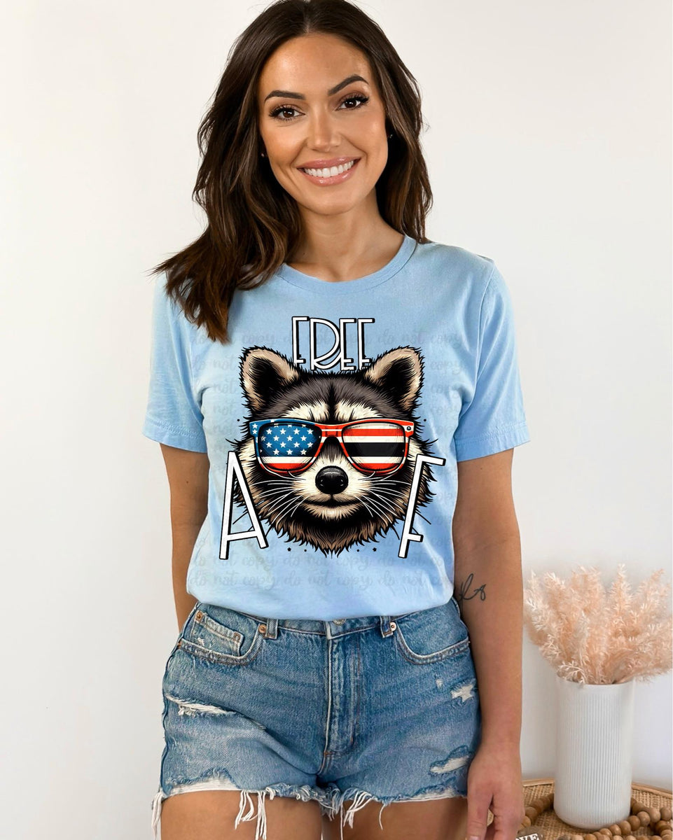 Free AF raccoon 32703 DTF transfer – Mud & Grace Transfers