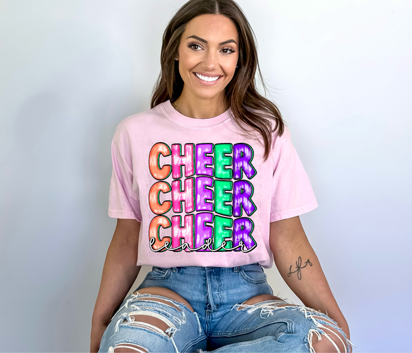 Cheerleader stacked colorful 32695 DTF transfer