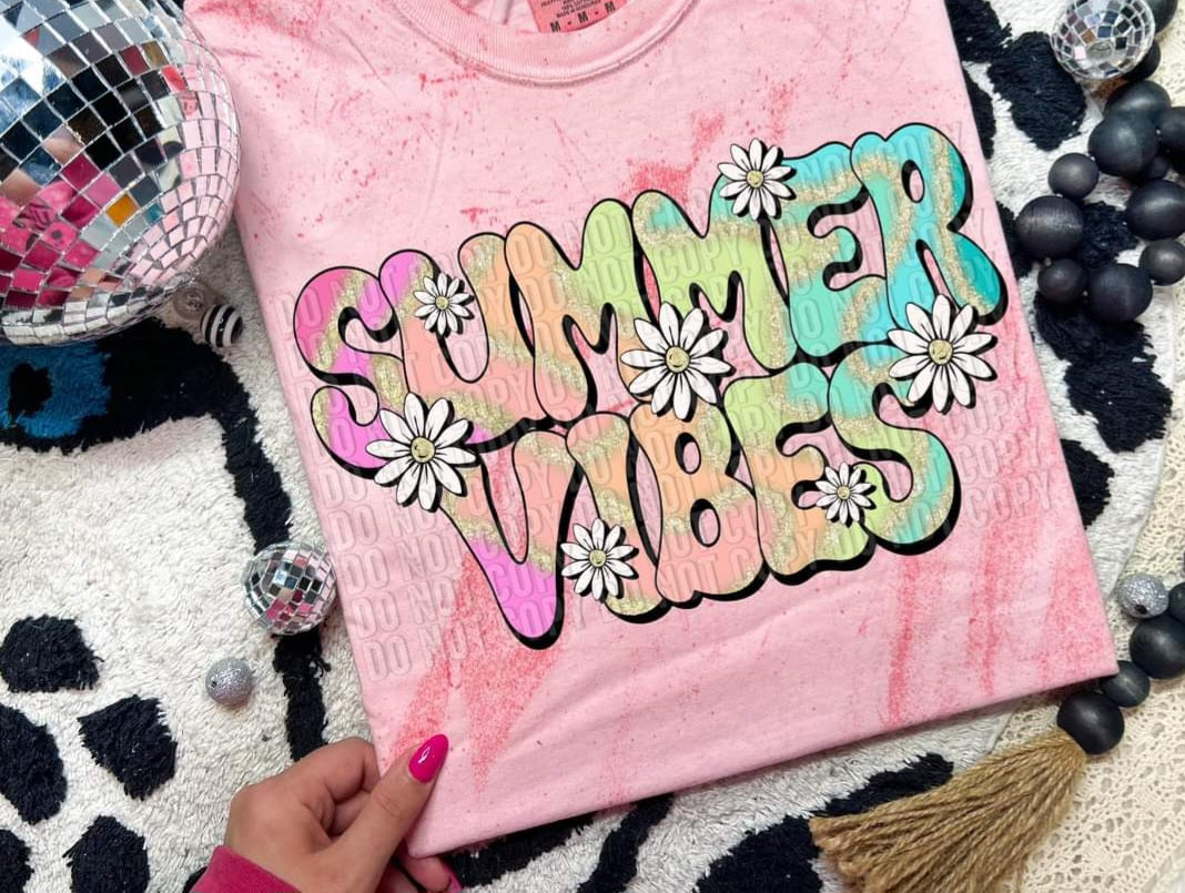 Summer vibes water color 32714 DTF transfer