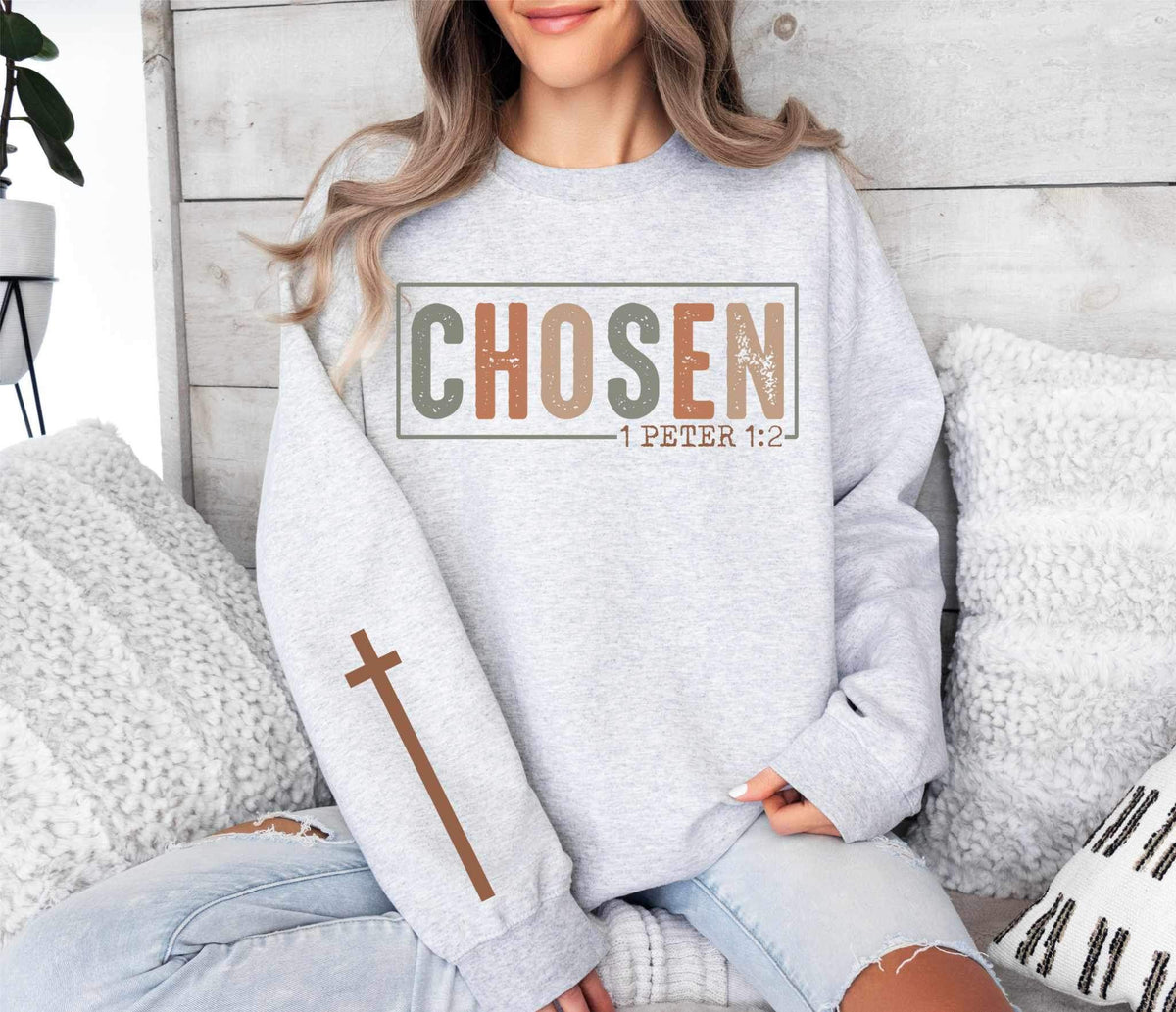 Chosen 1 peter 1:2 grunge FRONT (WSB) 23689 DTF transfer