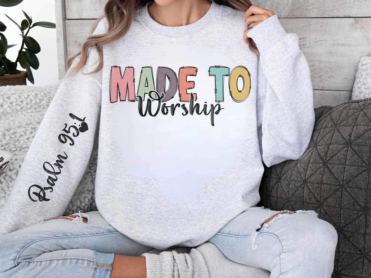 Made to worship colorful FRONT (WSB) 23682 DTF transfer