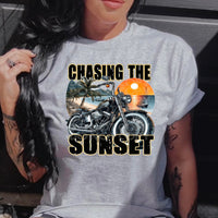 Chasing the sunset motorcycle (DD) 32745 DTF transfer