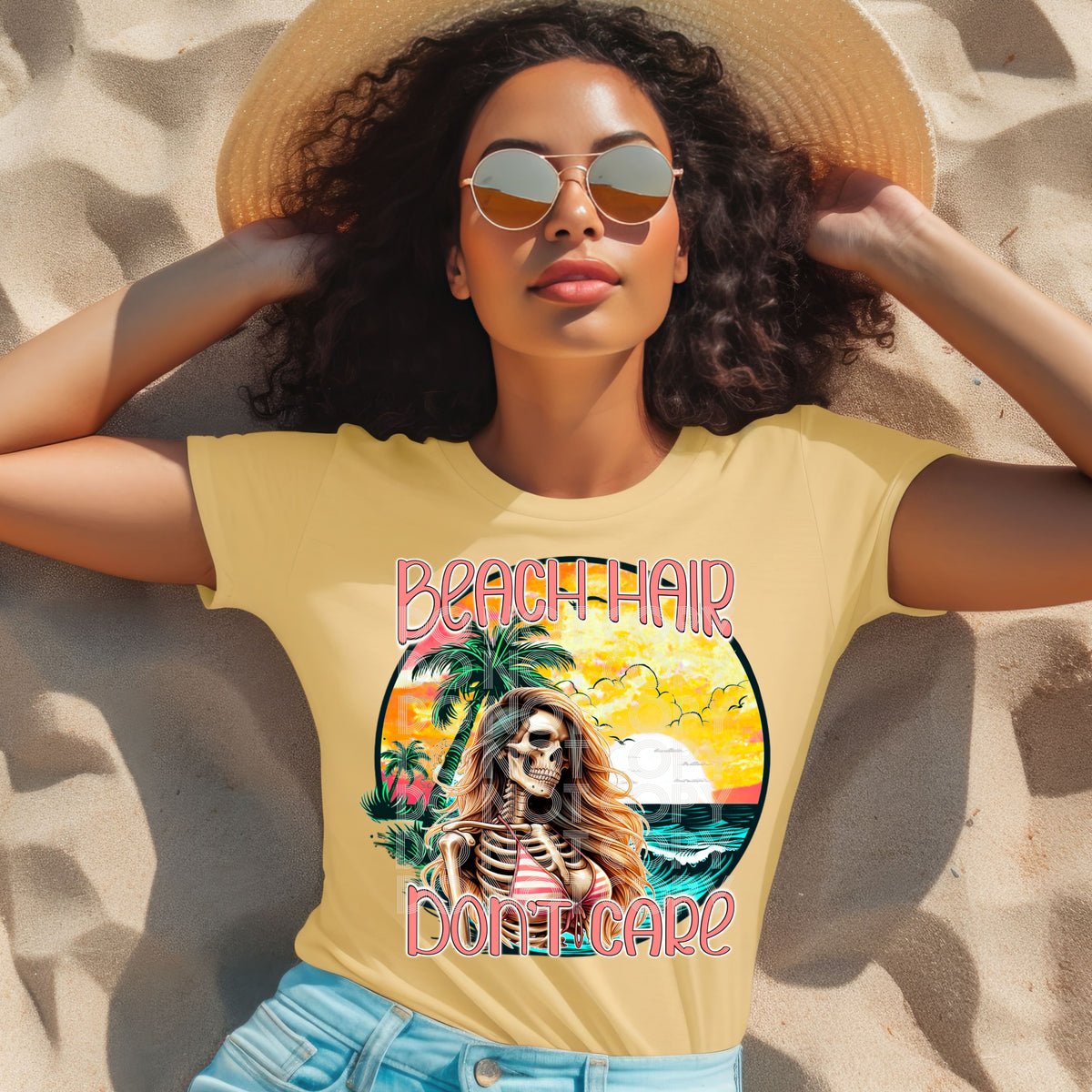Beach hair don’t care Skellie (DD) 32751 DTF transfer
