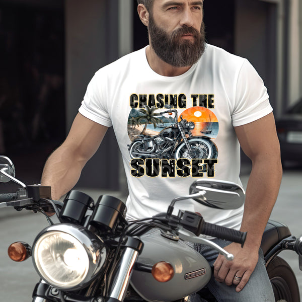 Chasing the sunset motorcycle (DD) 32745 DTF transfer