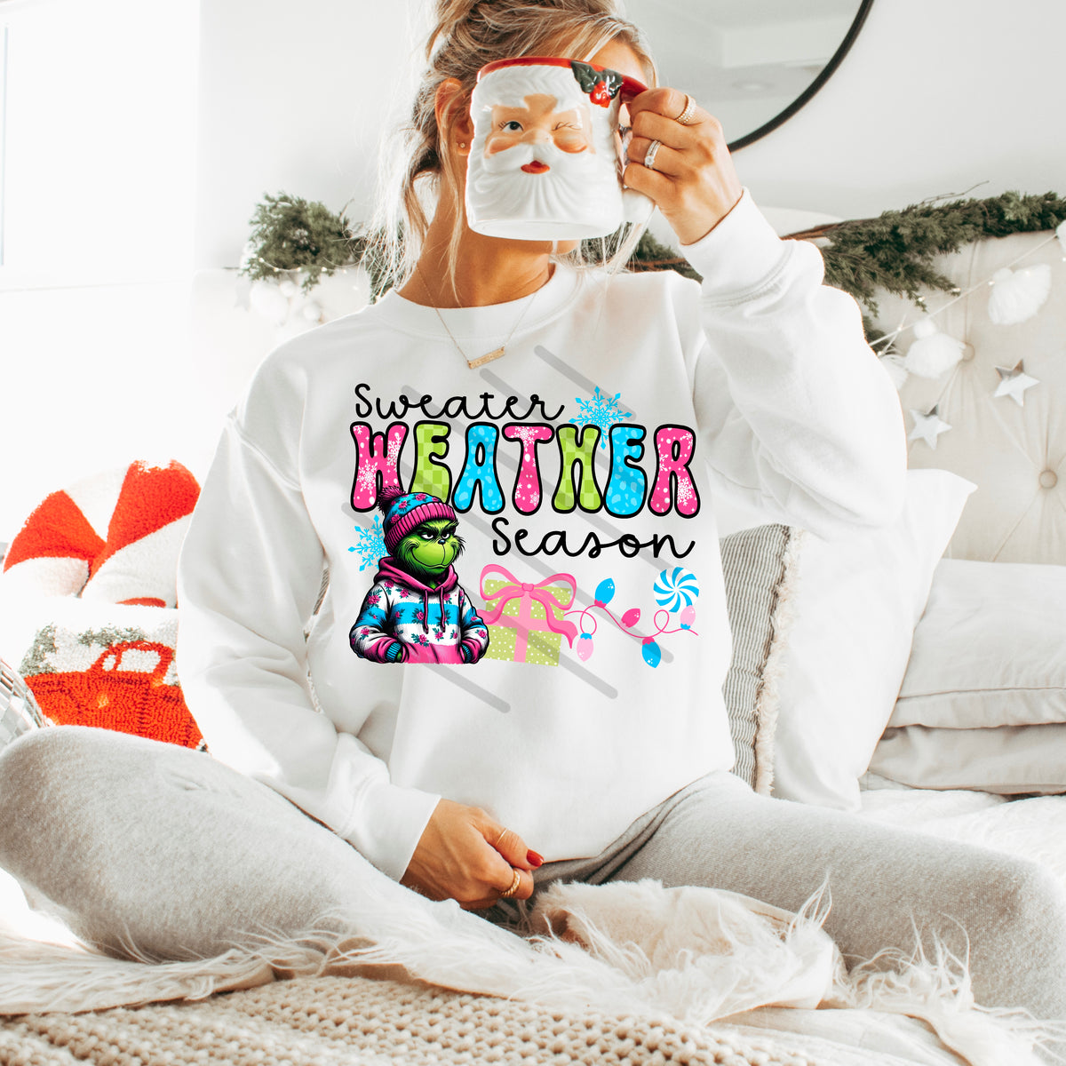 Sweater Weather Season Green Guy 114023 DTF transfer
