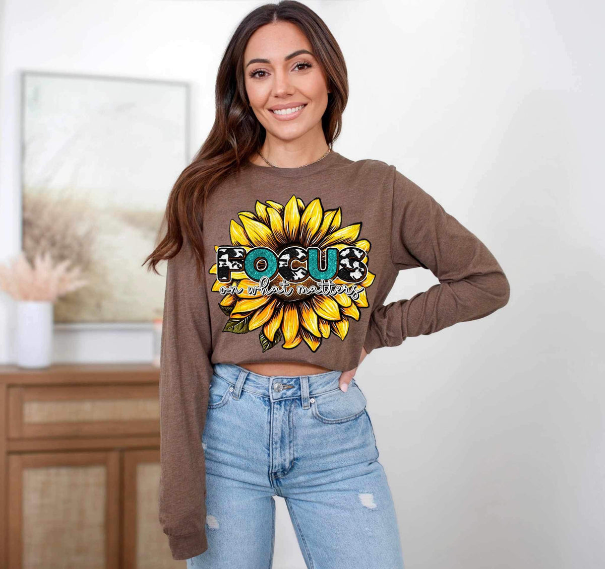 Focus on what matters sunflower 23721 DTF transfer