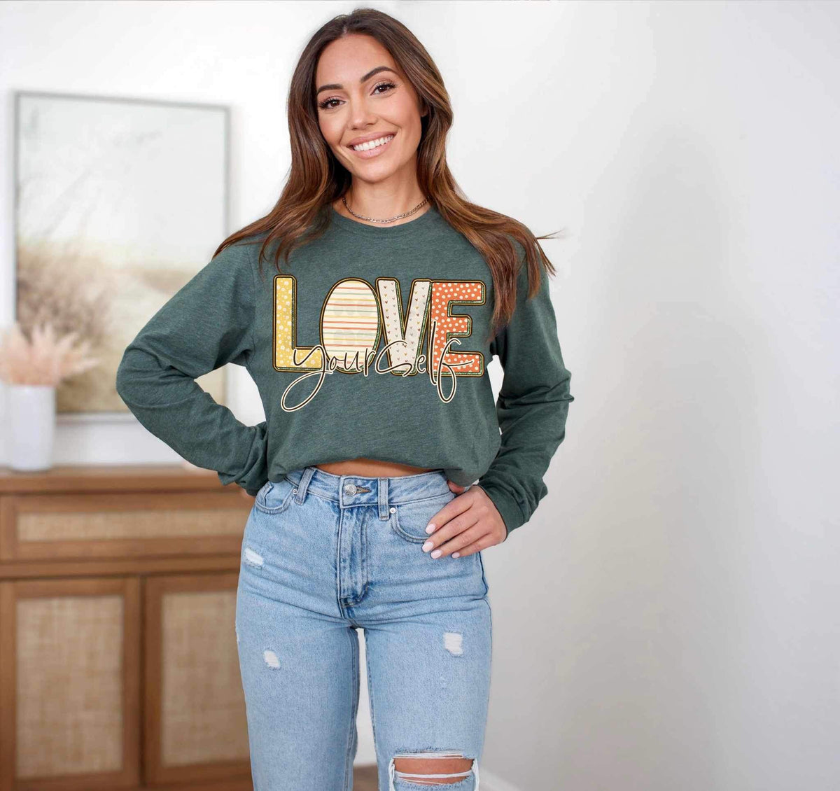 Love yourself patterned 23719 DTF transfer