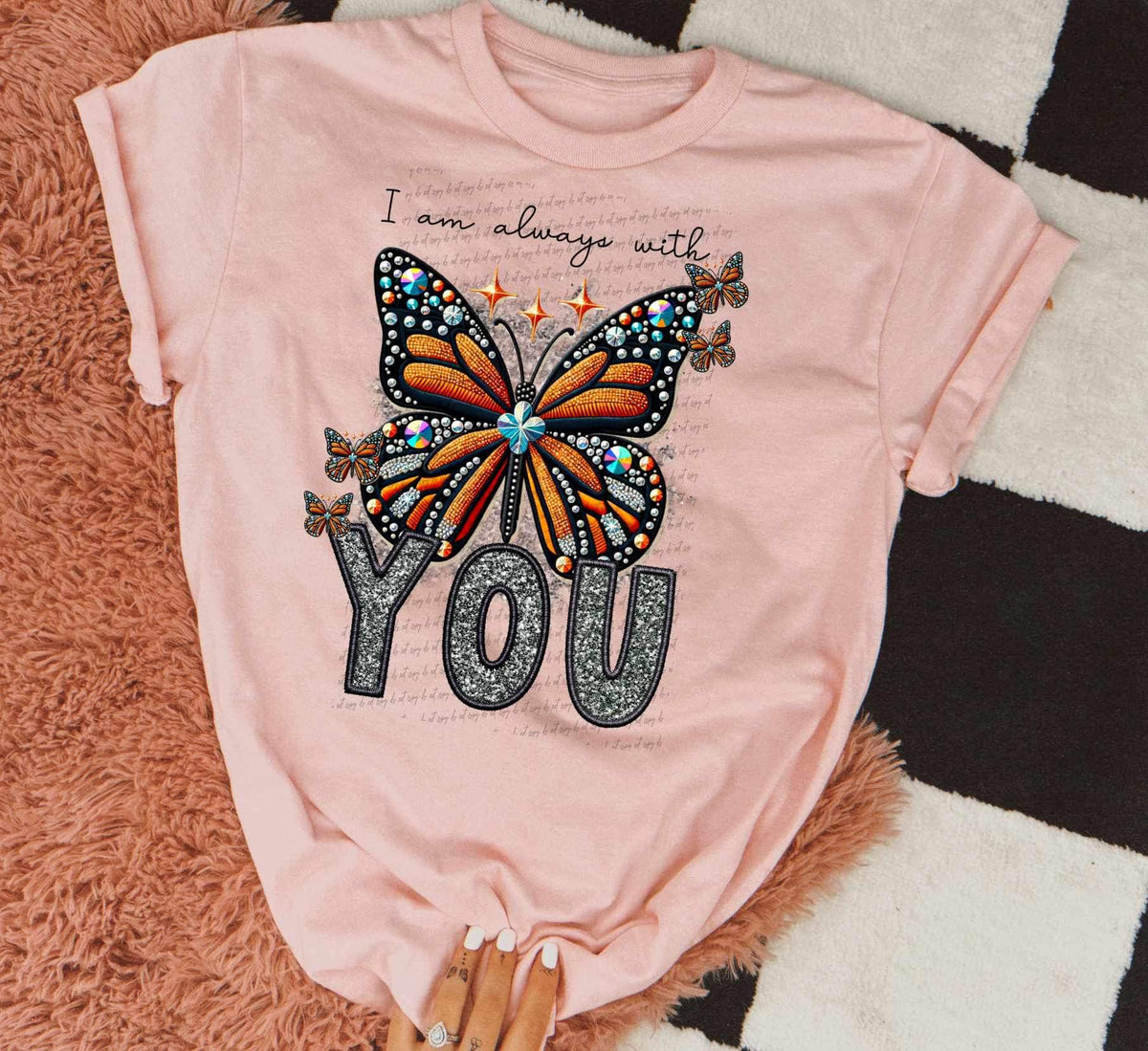 I am always with you butterfly embroidery 23732 DTF transfer