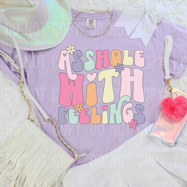 Asshole with feelings pastel (SWB) 23736 DTF transfer