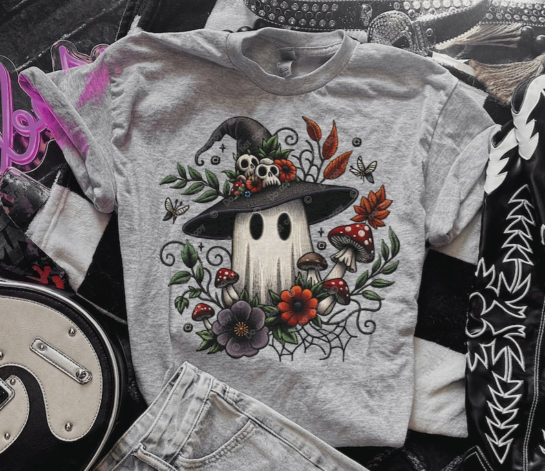 Ghost with skull witch hat 32779 DTF transfer