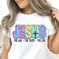 Jesus the way the truth the life watercolor 32804 DTF transfer