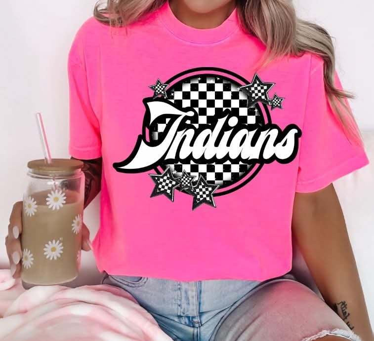 Indians checkered circle (S&G) 82333 DTF transfer