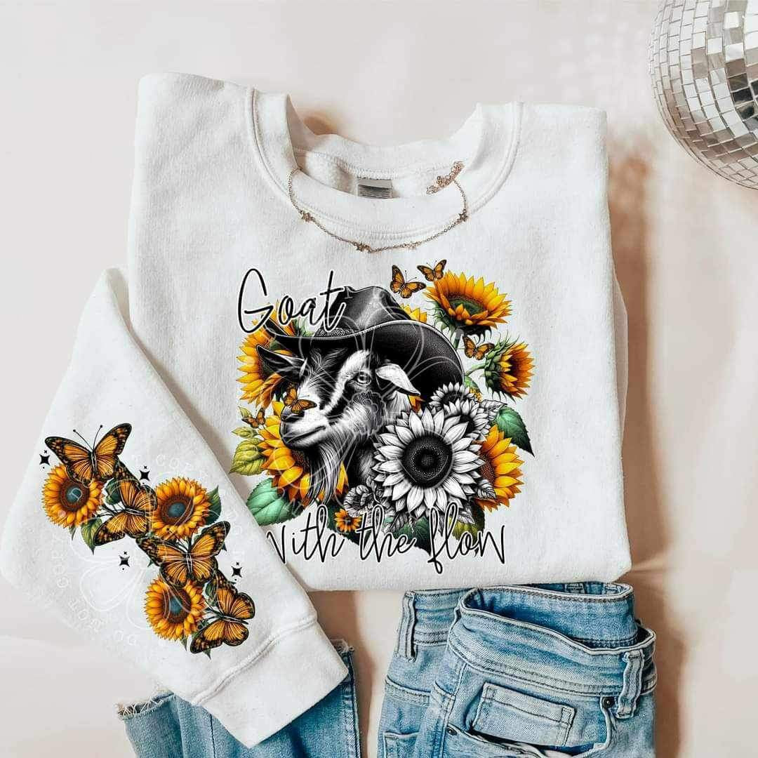 Goat with the flow FRONT (FDC) 23772 DTF transfer