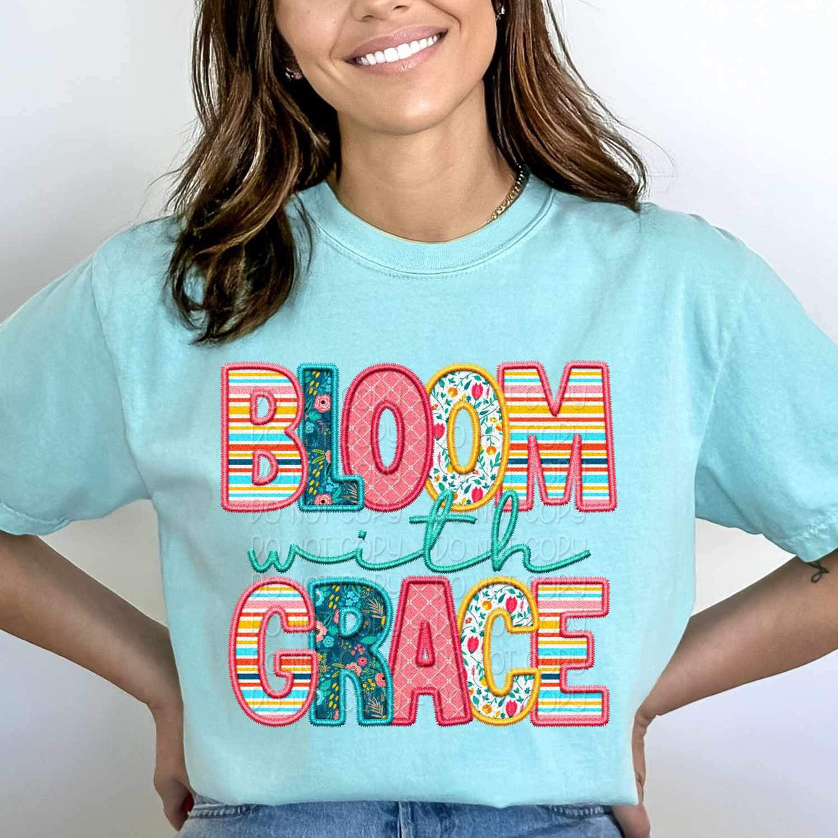 Bloom with grace spring patterned 23795 DTF transfer