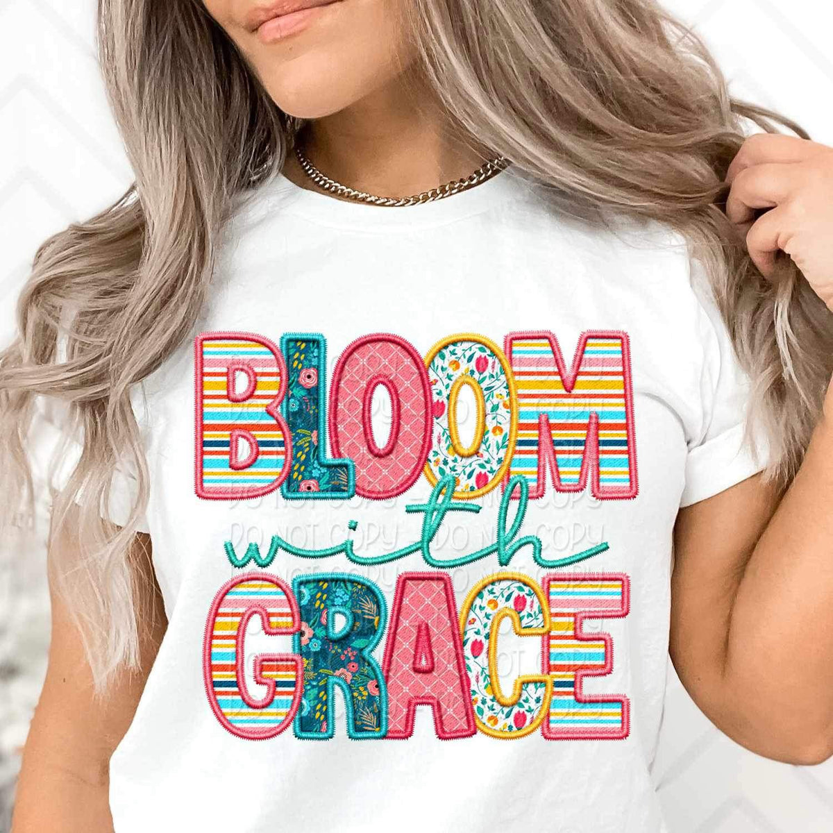 Bloom with grace spring patterned 23795 DTF transfer