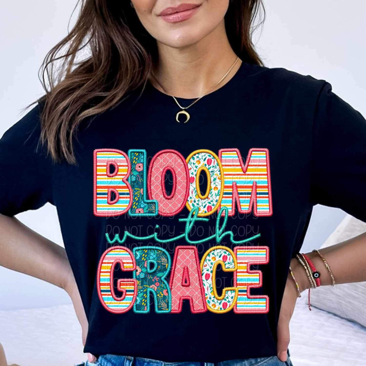 Bloom with grace spring patterned 23795 DTF transfer