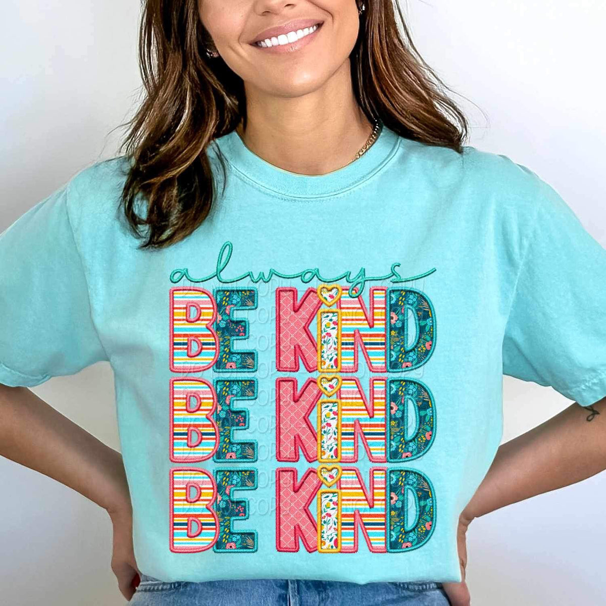 Always be kind stacked spring patterned 23793 DTF transfer