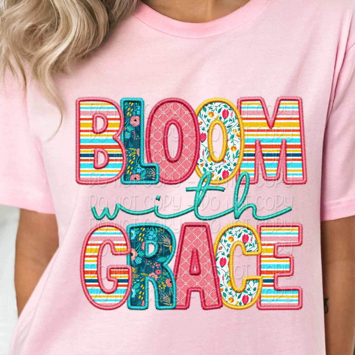 Bloom with grace spring patterned 23795 DTF transfer