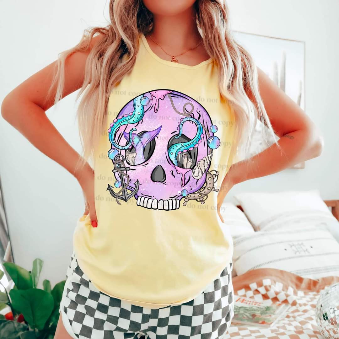 Ocean skull (CSC) 32855 DTF transfer