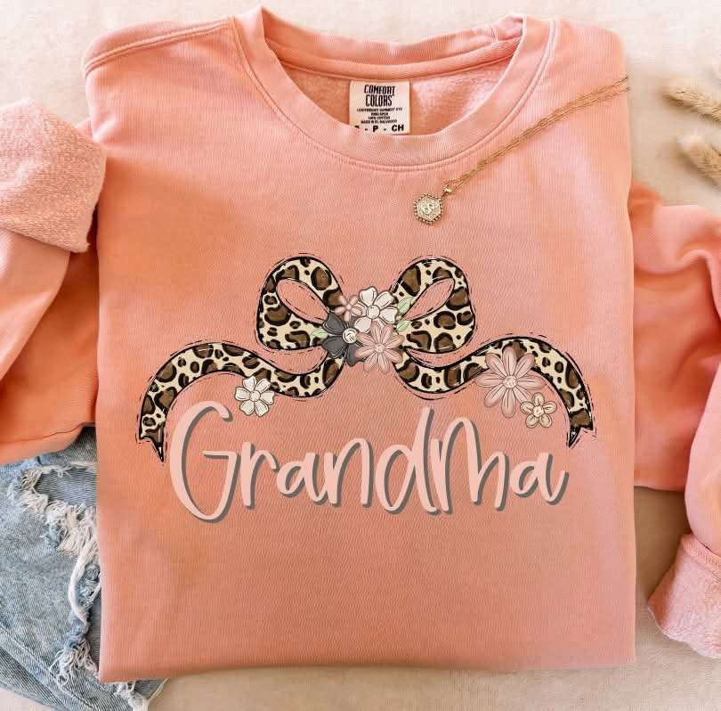 Grandma leopard bow (S&G) 82395 DTF transfer