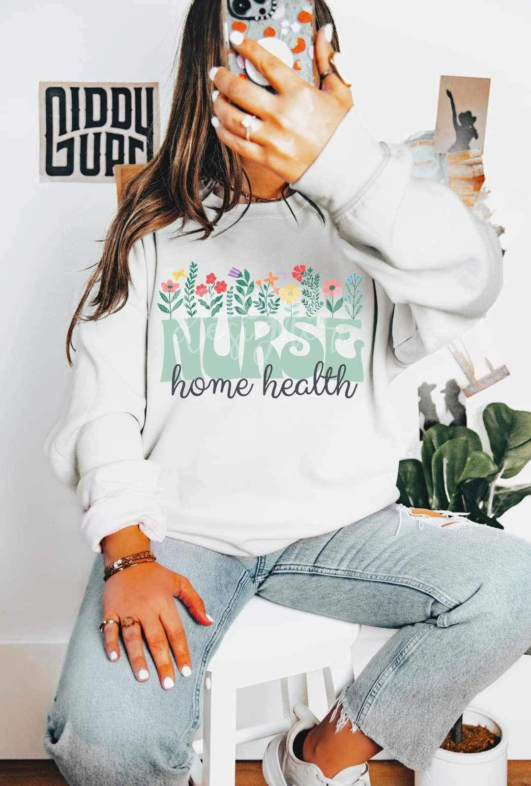 Home health nurse floral (LYTTLE) 23831 DTF transfer