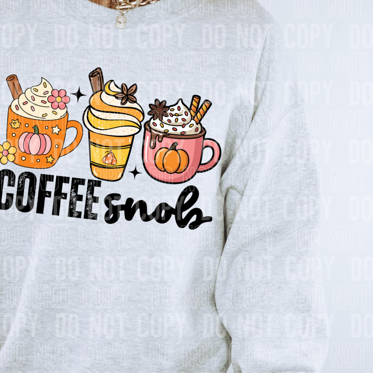Coffee snob fall mugs DTF transfer