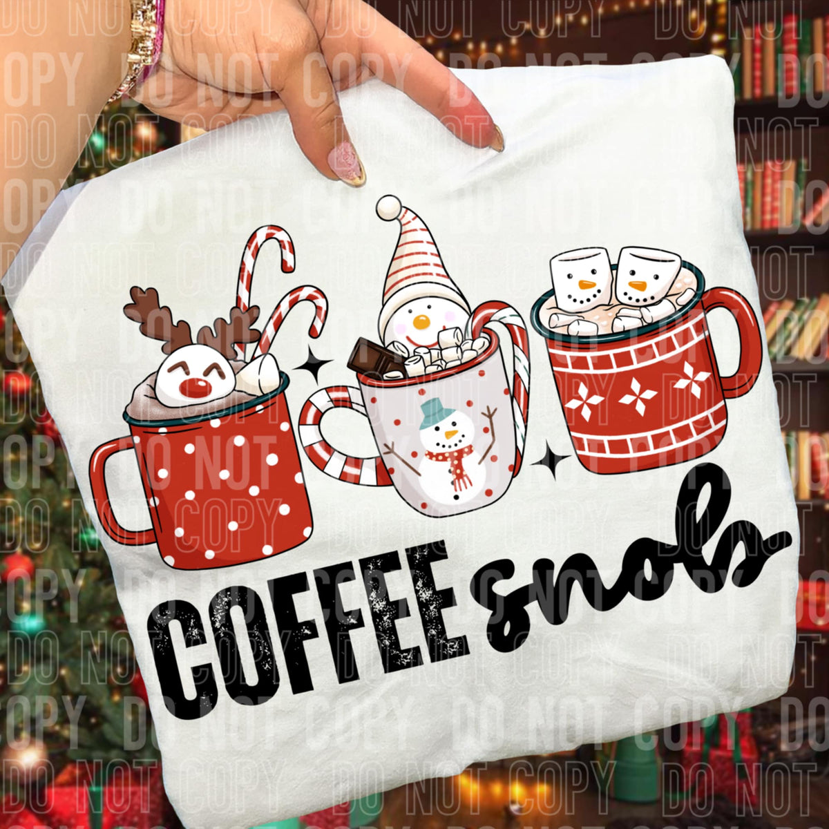 Coffee Snob Christmas mugs SBB DTF transfer